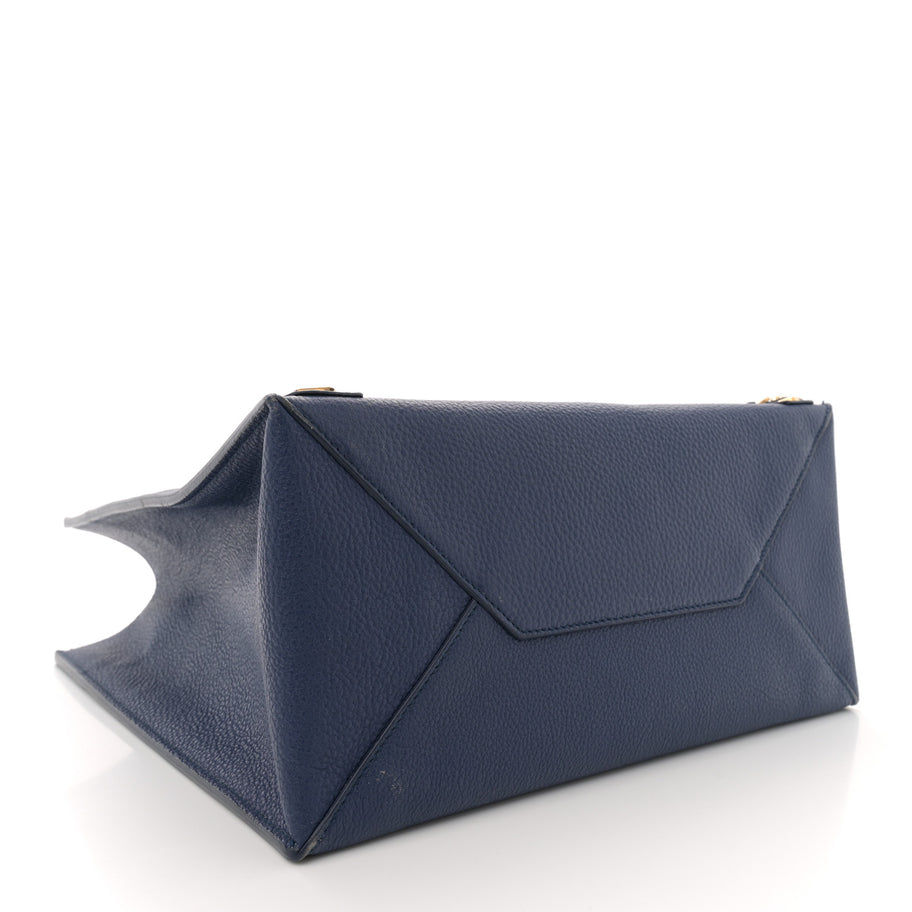 Balenciaga Grained Calfskin Gold Metallic Edge Hardware Papier Small A4 Tote Bleu Image 5