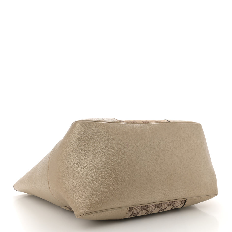 Gucci Monogram Medium Bree Zippered Tote Beige Golden Beige Image 4