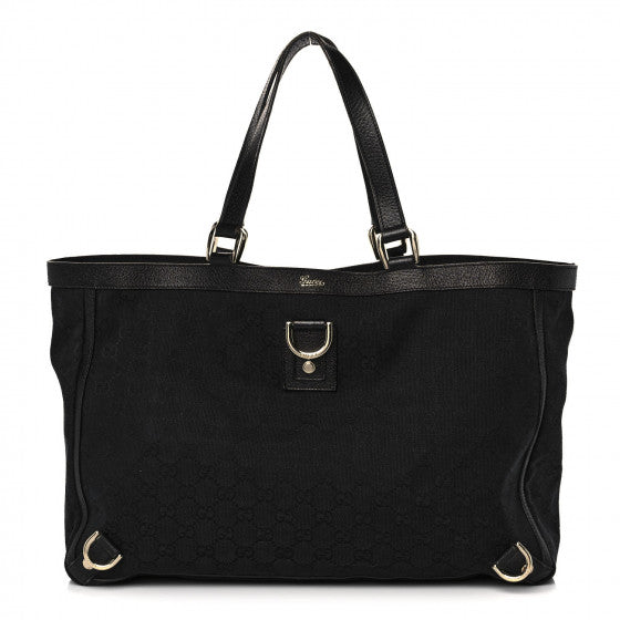  Gucci Monogram Large Abbey Tote Black