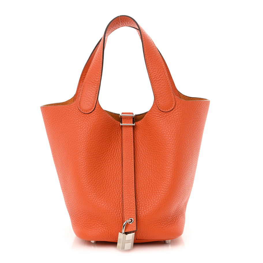Hermes Taurillon Clemence Picotin Lock 18 PM Orange Poppy Image 1