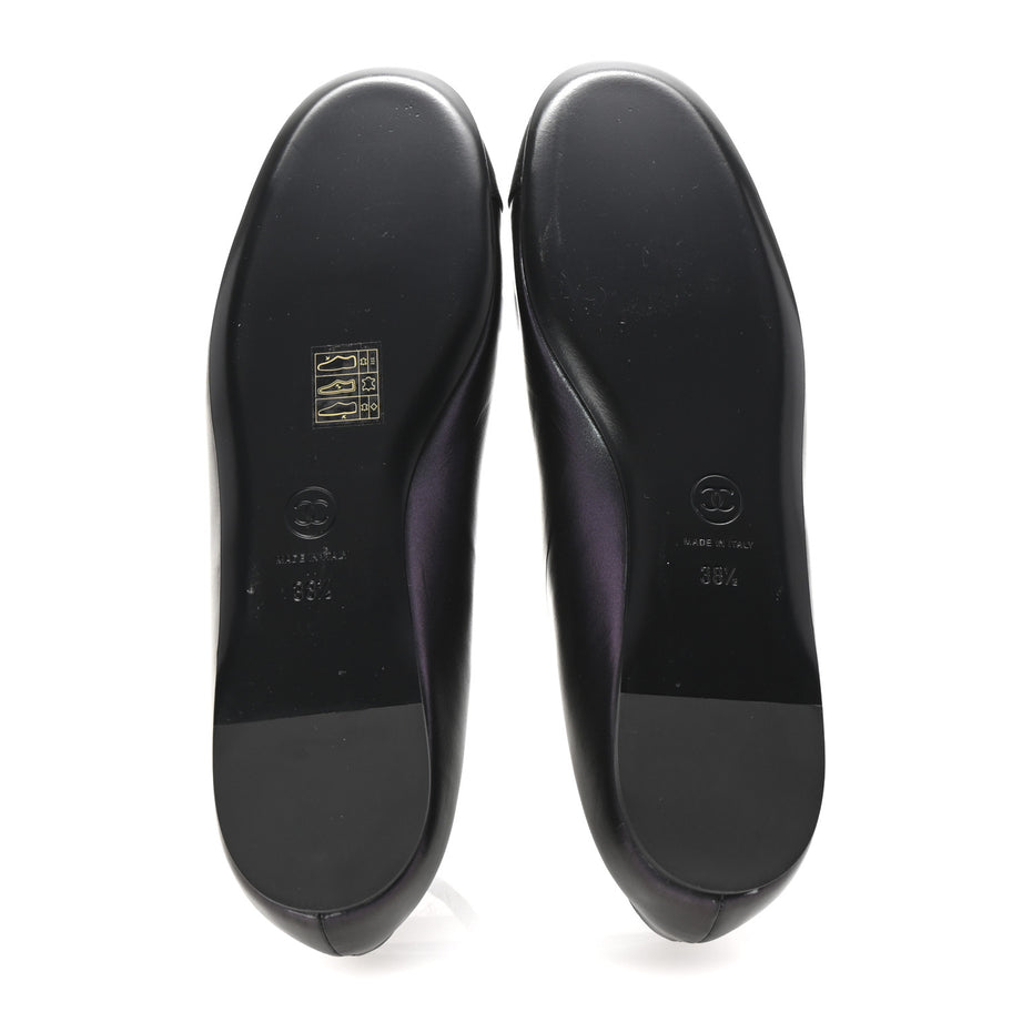 Chanel Lambskin Grosgrain Pearl Mary Jane Flats 38.5 Black Image 6