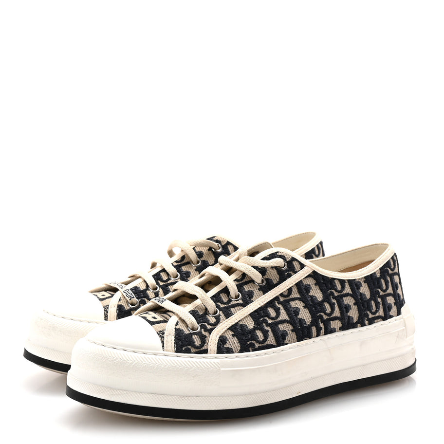 Christian Dior Canvas Oblique Walk'N'Dior Low Top Sneakers 41 Deep Blue Image 4