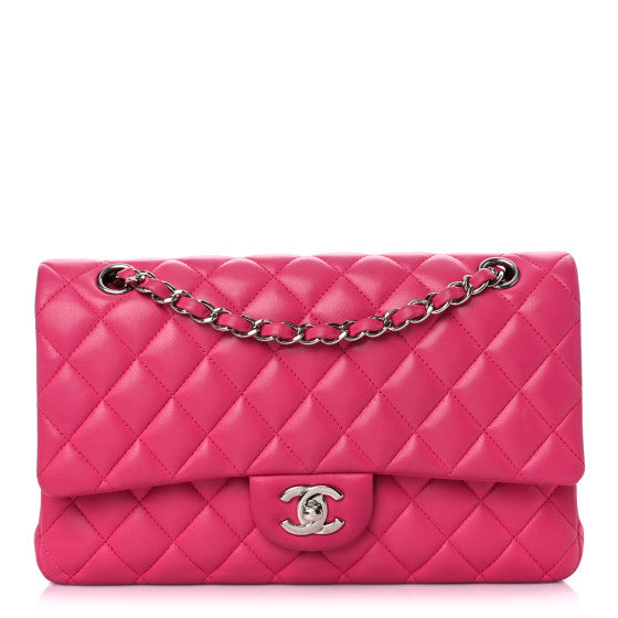 Chanel Lambskin Quilted Medium Double Flap Dark Pink Image 1