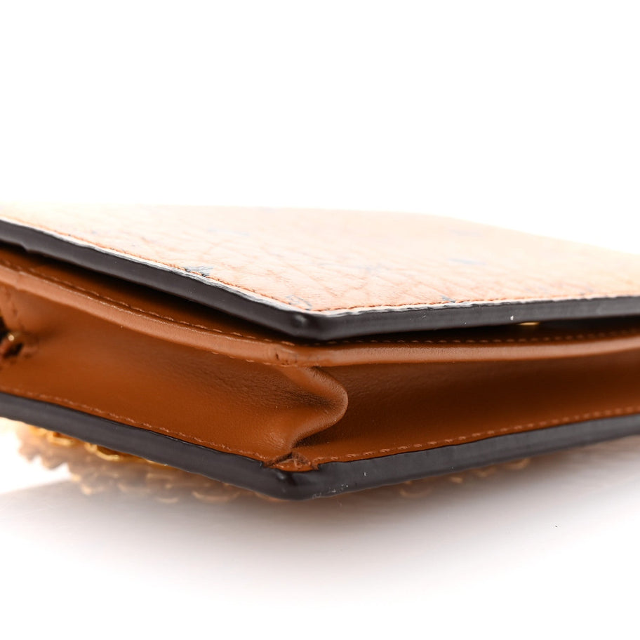 MCM MCM Visetos Original Mini Chain Wallet Cognac Image 7