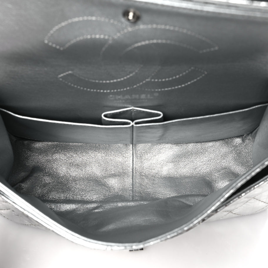 Chanel Striped Calfskin 2.55 Reissue 226 Flap Silver Image 5