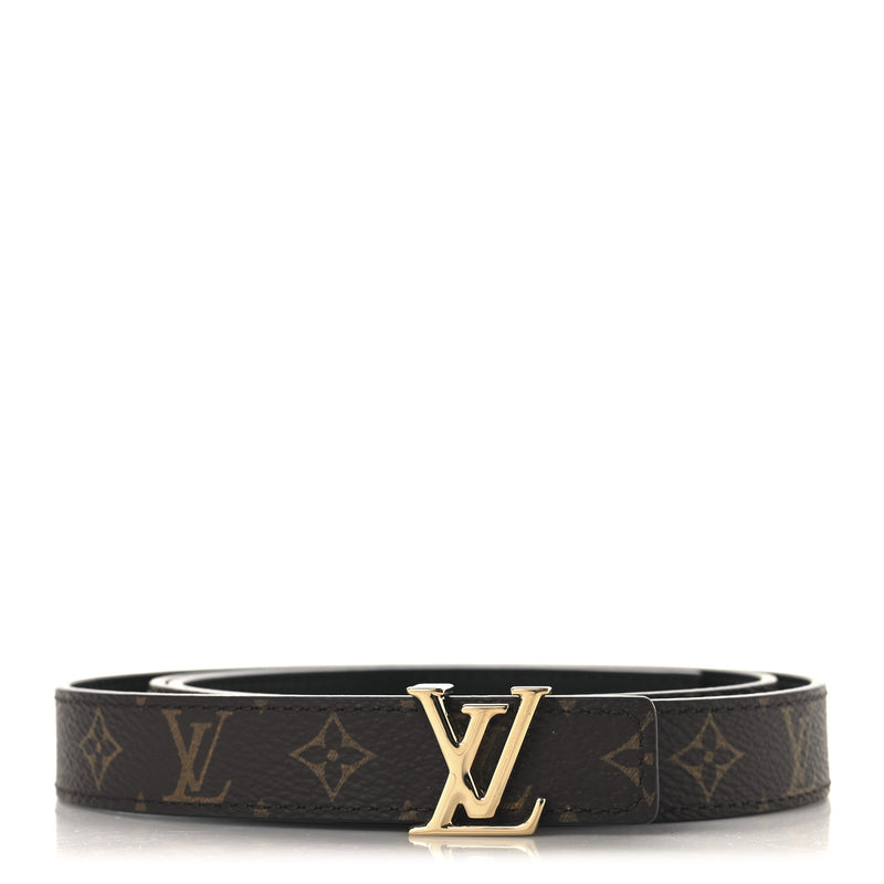  Louis Vuitton Calfskin Monogram 20mm LV Iconic Reversible Belt Black