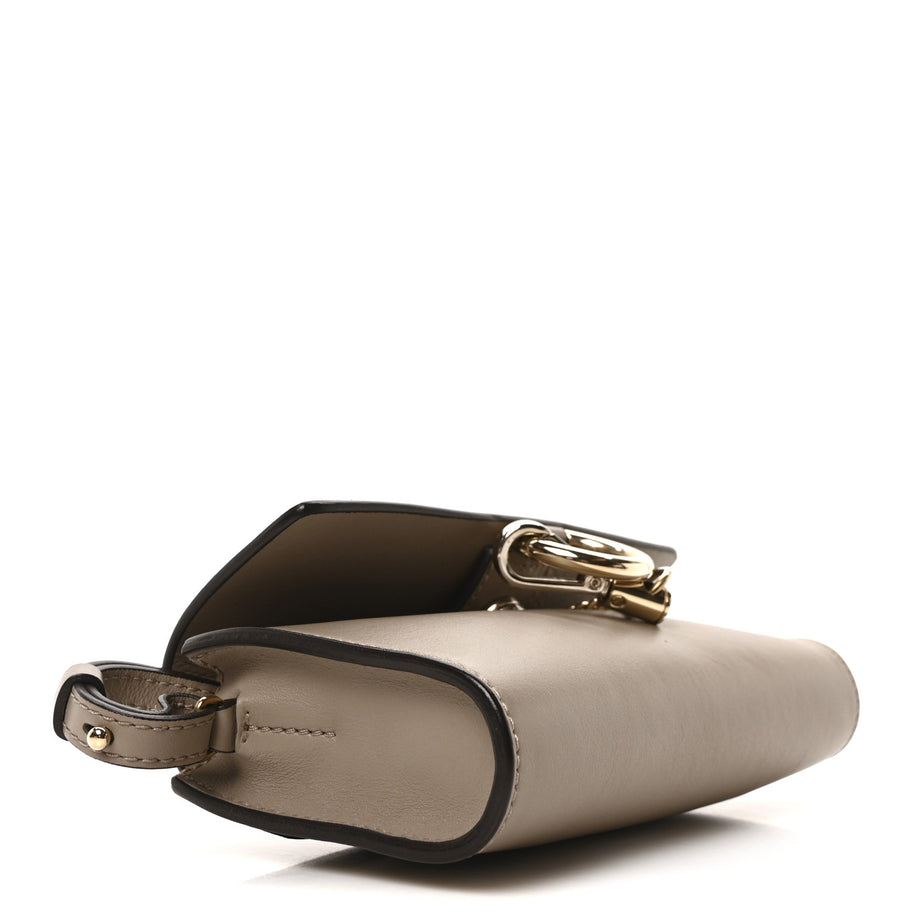 Chloe Suede Calfskin Mini Faye Shoulder Bag Motty Grey Image 4