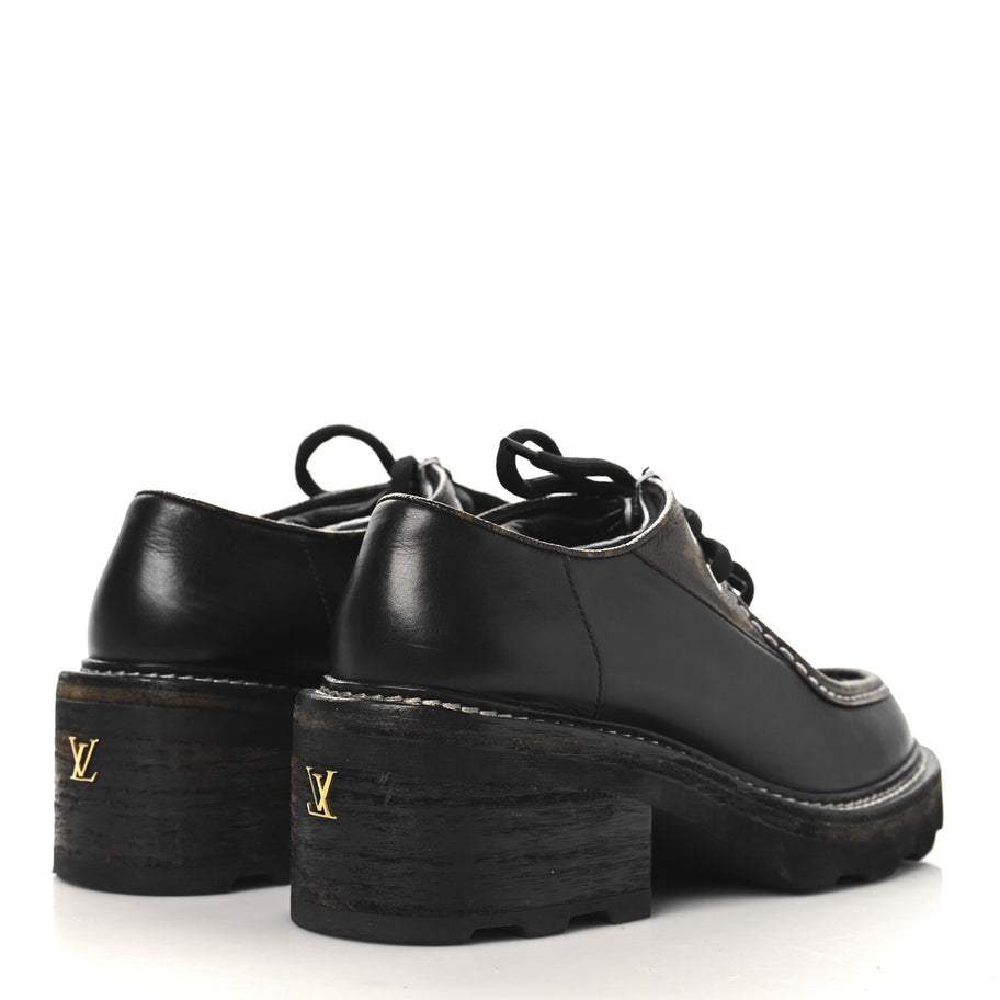 Louis Vuitton Monogram Calfskin Beaubourg Platform Derby Shoes Brown Image 5