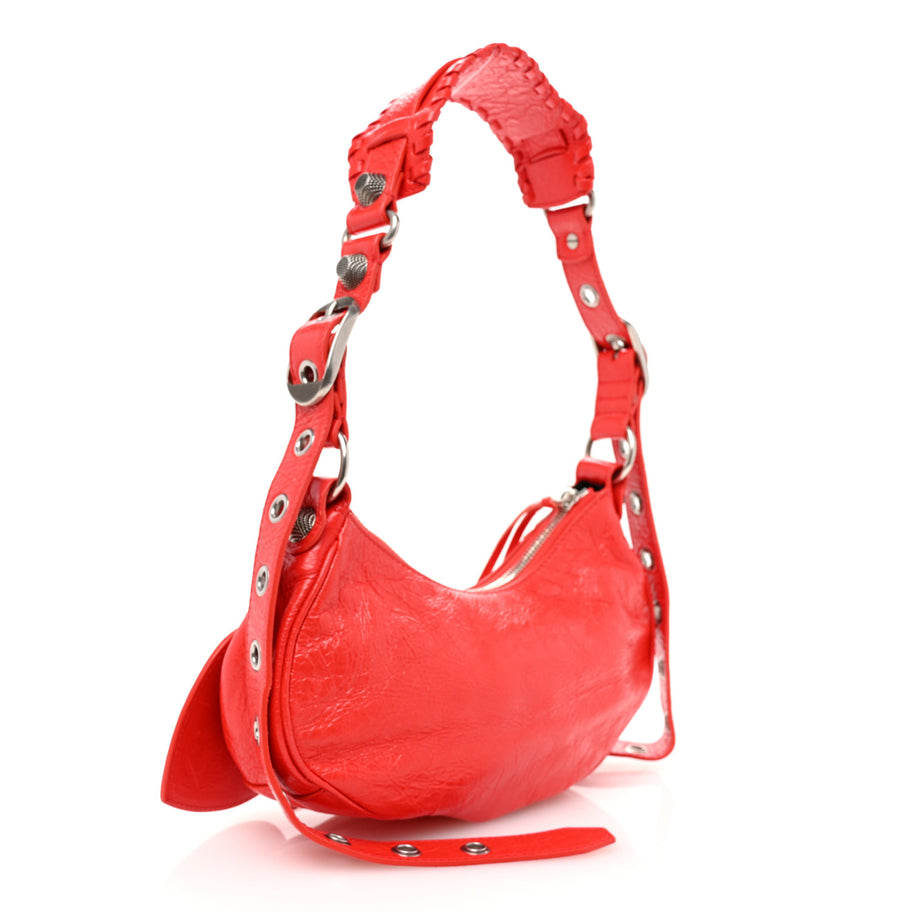 Balenciaga Agneau Arena Le Cagole Shoulder Bag XS Tomato Red Image 4