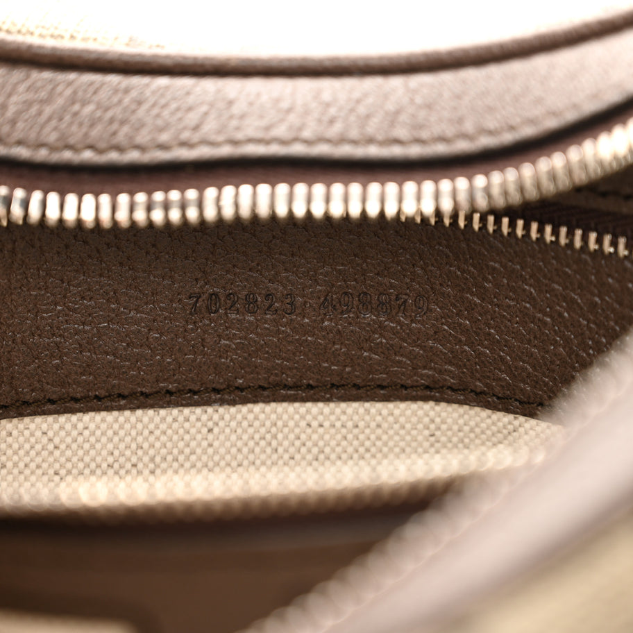 Gucci GG Supreme Monogram Textured Calfskin Web Large Attache Shoulder Bag Beige Ebony New Acero Image 6