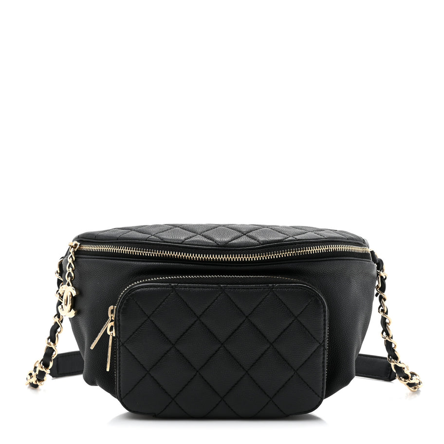 Chanel Caviar Quilted Business Affinity Waist Belt Bag Black Image 1