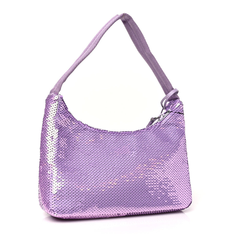 Prada Paillettes Sequin Mini Re-Edition 2000 Bag Lilium Black Image 3