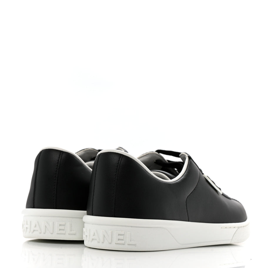 Chanel Calfskin CC Womens Sneakers 38 Black Image 5