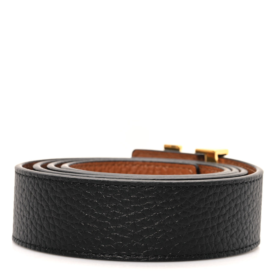 Louis Vuitton Taurillon Calfskin 30mm LV Initiales Reversible Belt Black Image 2