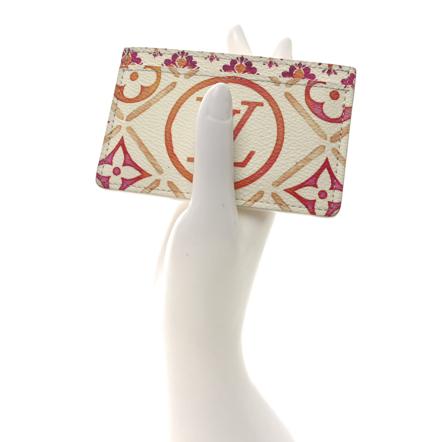 Louis Vuitton Monogram Tiles By The Pool Card Holder Coral Image 2