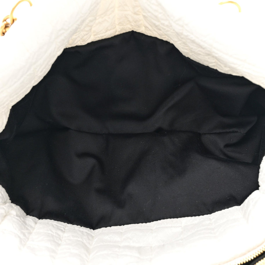 Saint Laurent Nylon Gloria Quilted Travel Bag Milky White Image 6