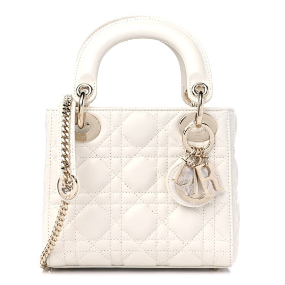 Christian Dior Christian Dior Lambskin Cannage Mini Lady Dior White Image 1