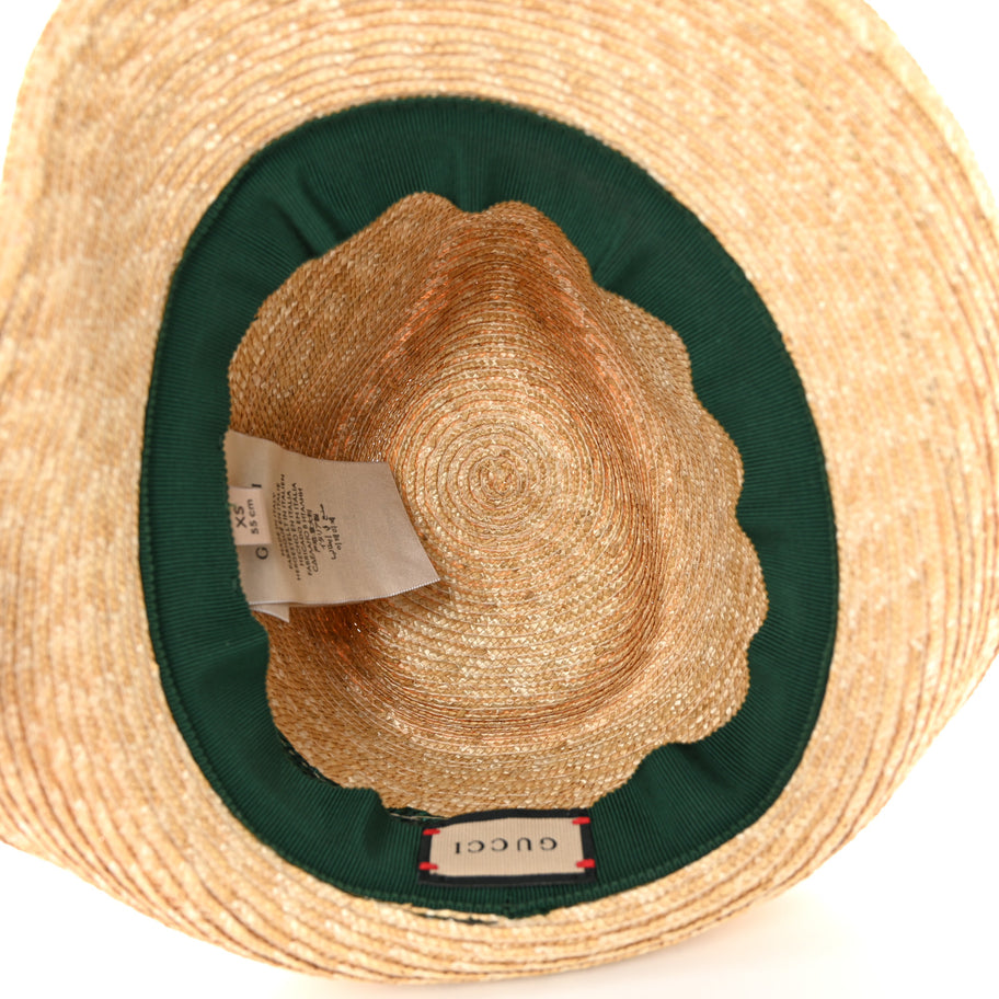 Gucci Abaca Straw Web Fedora Hat XS Image 7