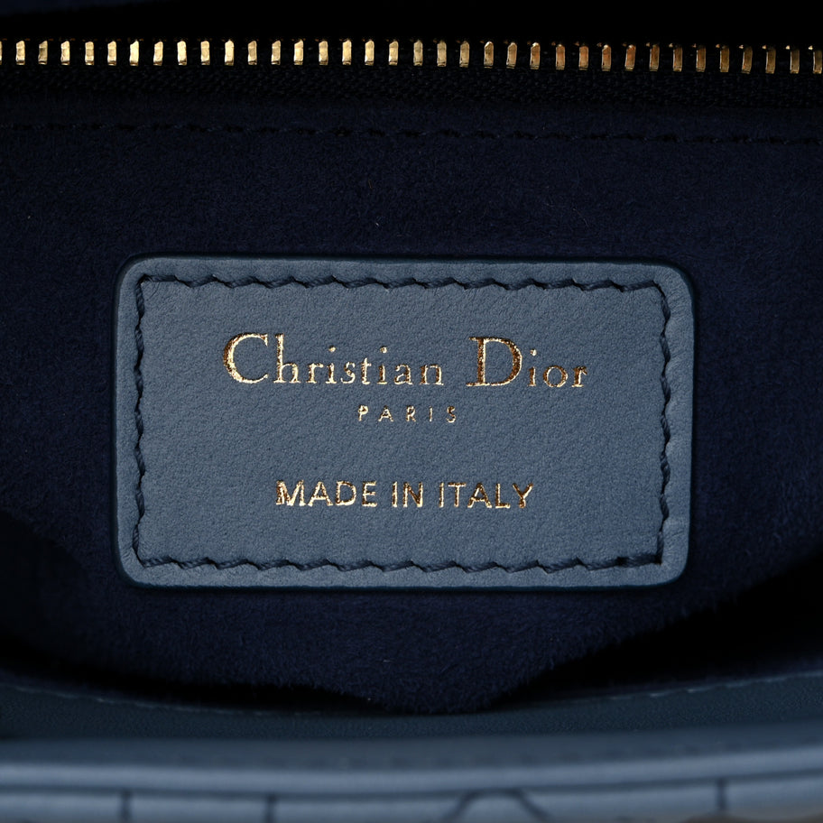 Christian Dior Lambskin Cannage Gradient Small My ABCDior Lady Dior Indigo Blue Image 6
