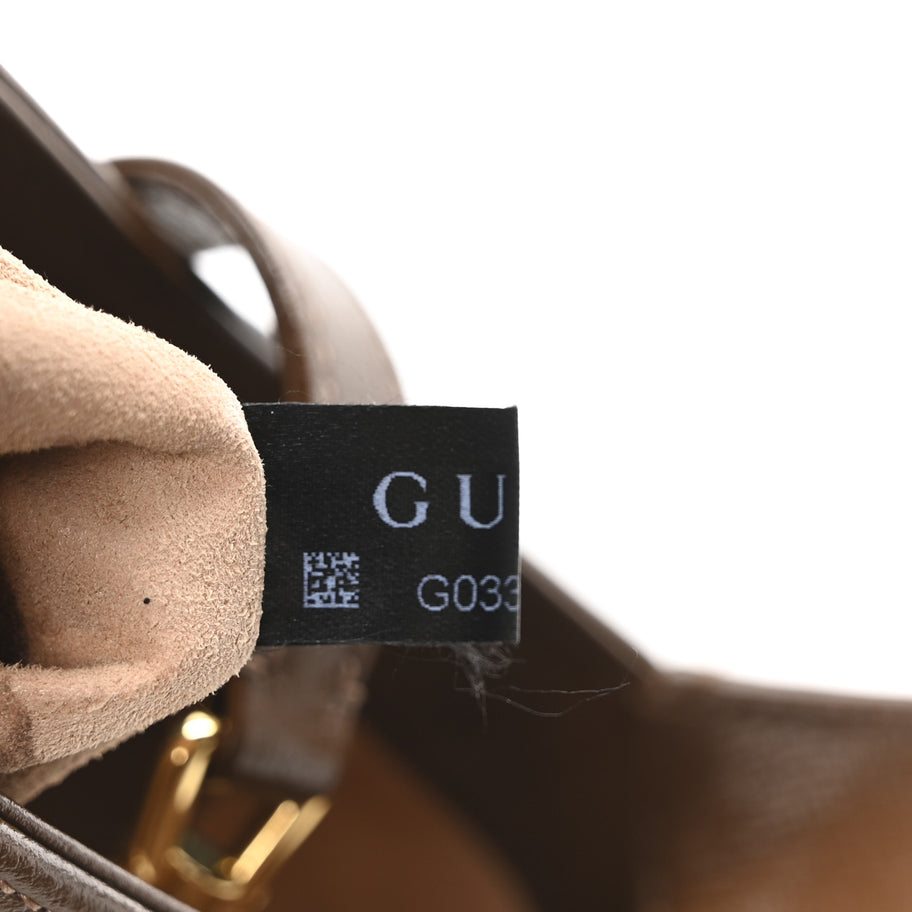 Gucci GG Supreme Monogram Azalea Calfskin Web Mini Jackie 1961 Hobo Beige Ebony Brown Sugar Image 7