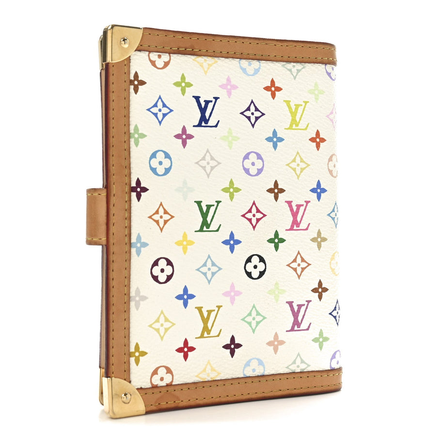 Louis Vuitton Monogram Multicolor Small Ring Agenda Cover White Image 3