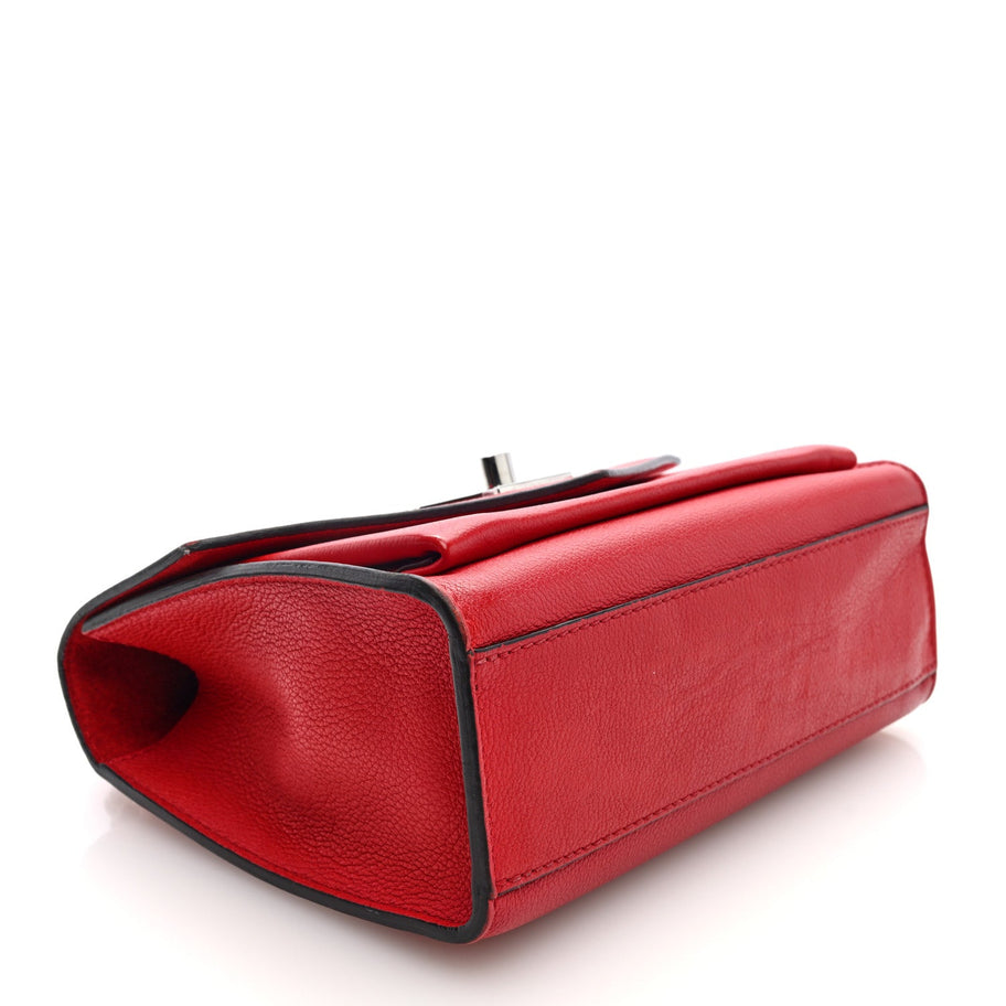Louis Vuitton Soft Calfskin Mylockme Chain Bag BB Rubis Image 4