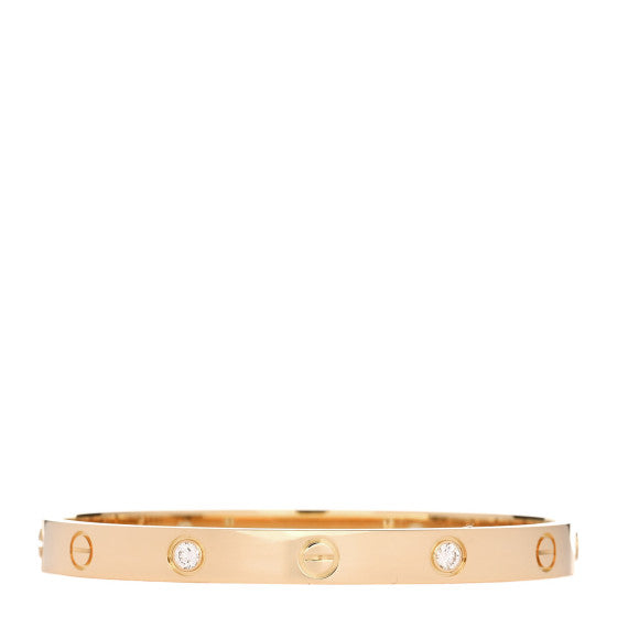 Cartier 18K Yellow Gold 4 Diamond LOVE Bracelet 17 Image 1