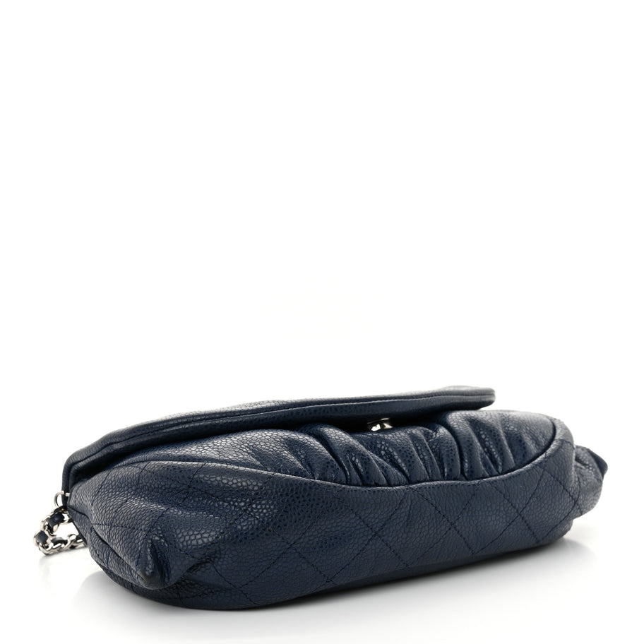 Chanel Caviar Half Moon Wallet On Chain WOC Navy Image 4