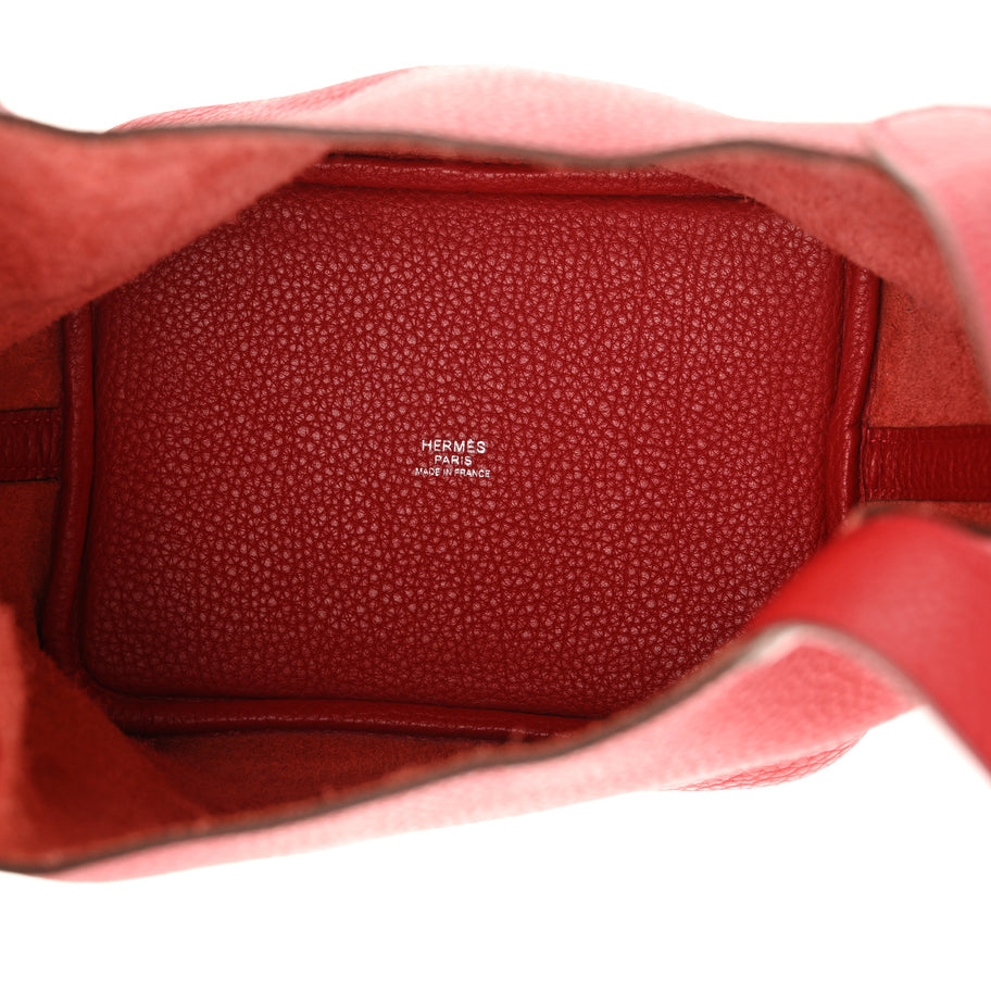 Hermes Taurillon Clemence Picotin Lock 18 PM Rouge Casaque Image 5