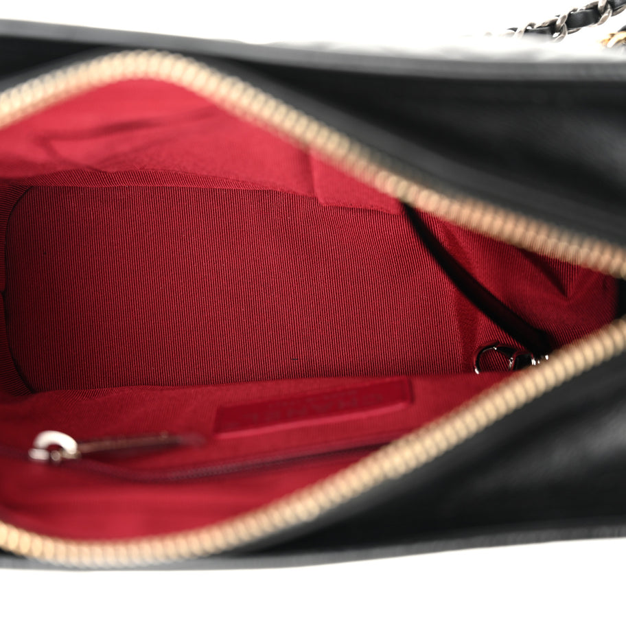 Chanel Aged Calfskin Quilted Small Gabrielle Hobo Black Image 5