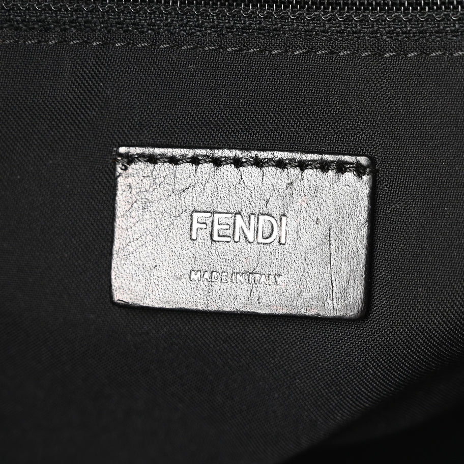 Fendi Nylon Vitello Elite Monster Eyes Rounded Backpack Black Yellow Image 6