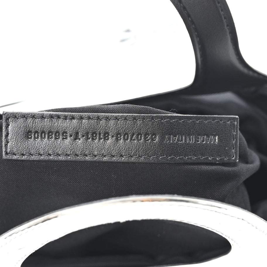 Balenciaga Patent Metallic Calfskin Small Neo Basket Tote Silver Image 7