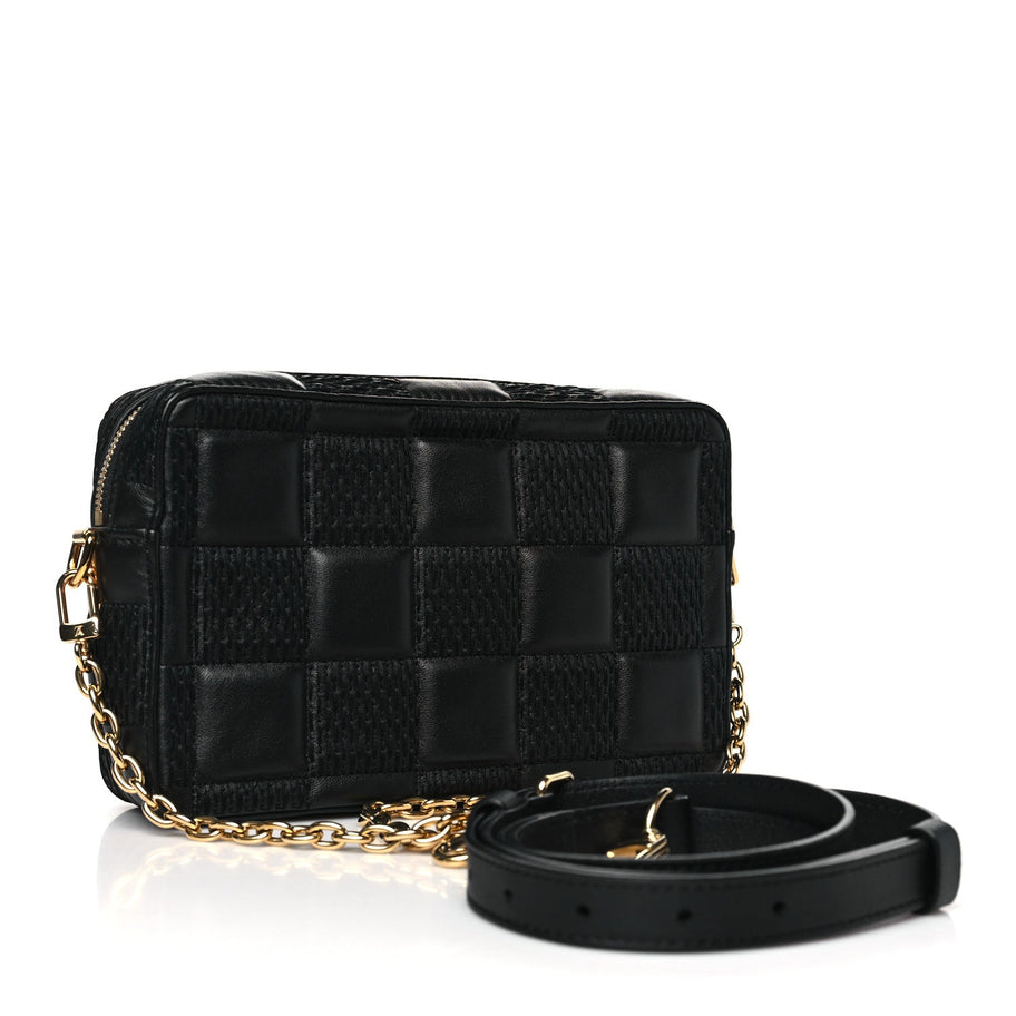 Louis Vuitton Lambskin Damier Quilt Troca PM Black Image 3