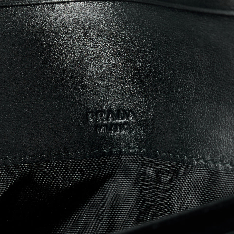 Prada Soft Calfskin Quilted Continental Flap Wallet Black Image 7
