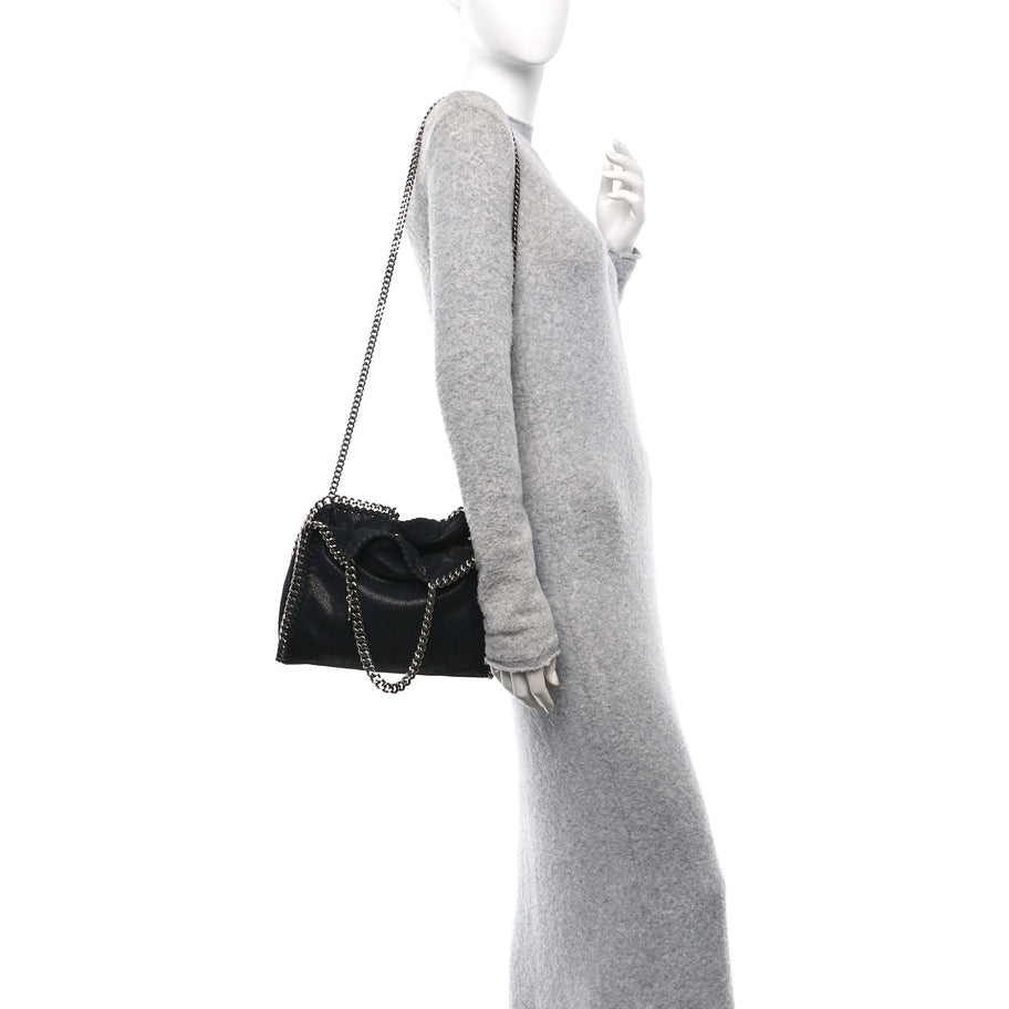 Stella McCartney Shaggy Deer Mini Falabella Tote Black Image 2