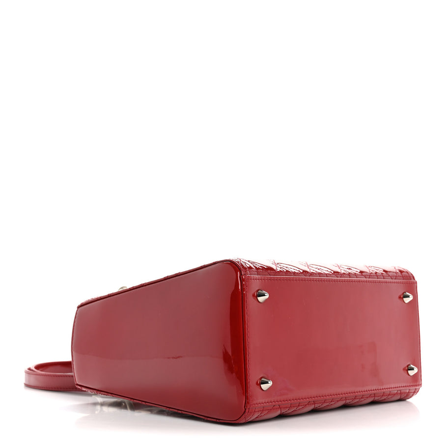 Christian Dior Patent Cannage Medium Lady Dior Red Image 4