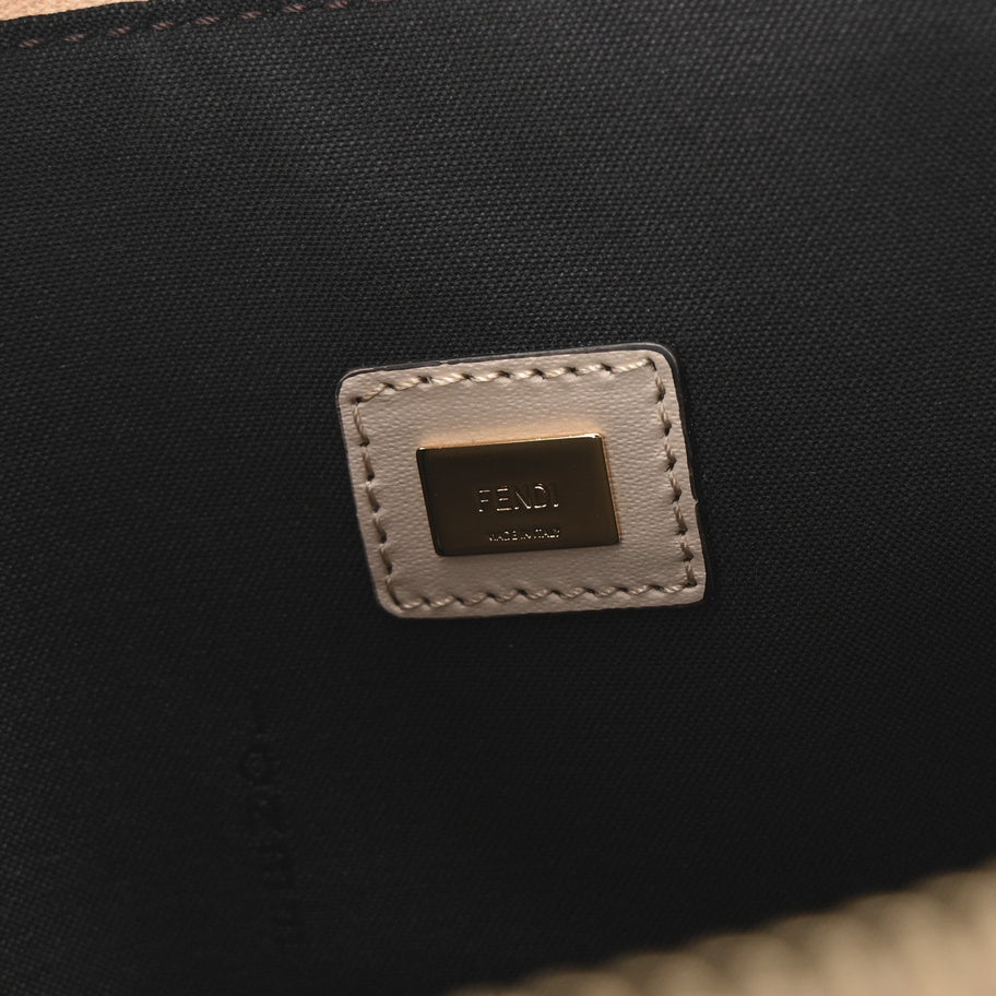 Fendi Vitello King Logo Embossed Large Flat Pouch Poudre Image 6