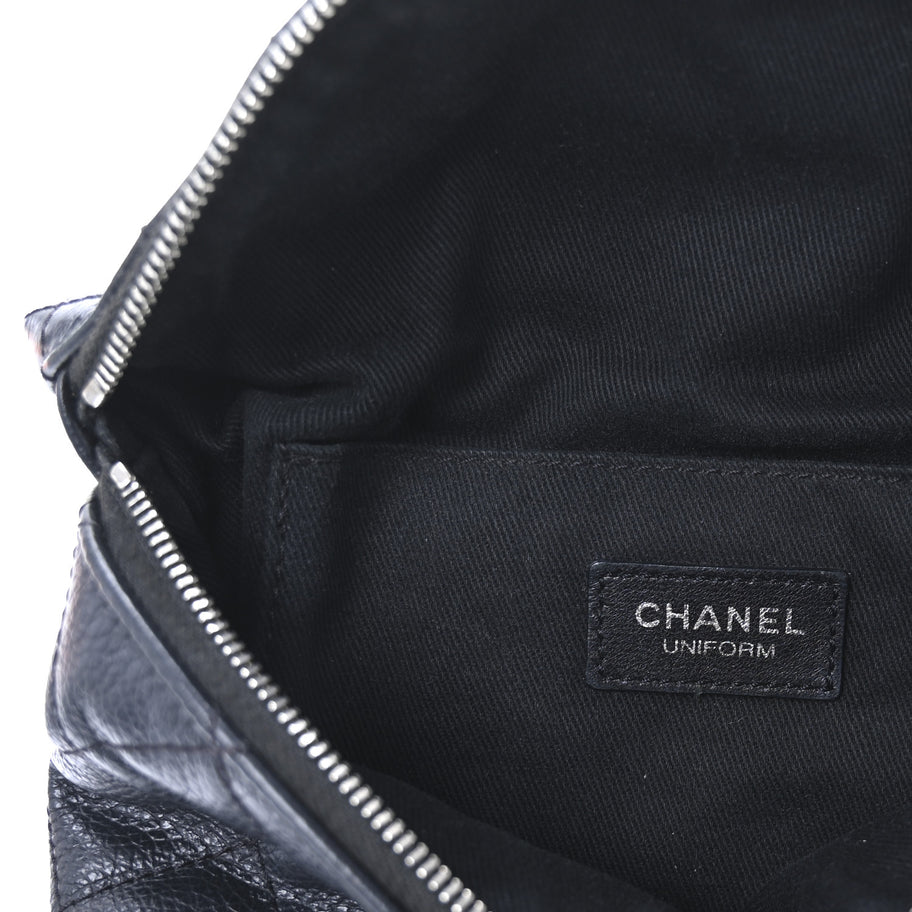 Chanel Grained Calfskin Quilted Waist Belt Bag Black Image 6