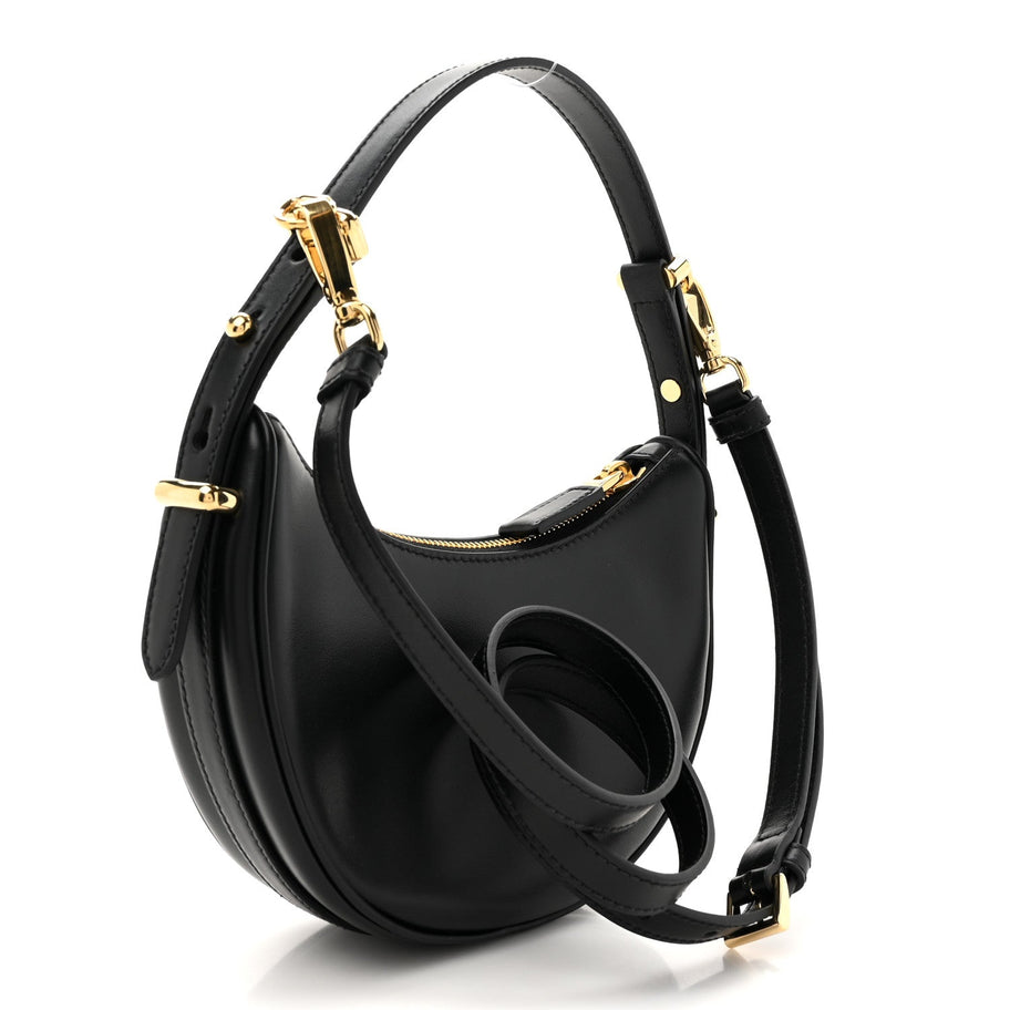 Prada Soft Calfskin Arque Shoulder Bag Black Image 2