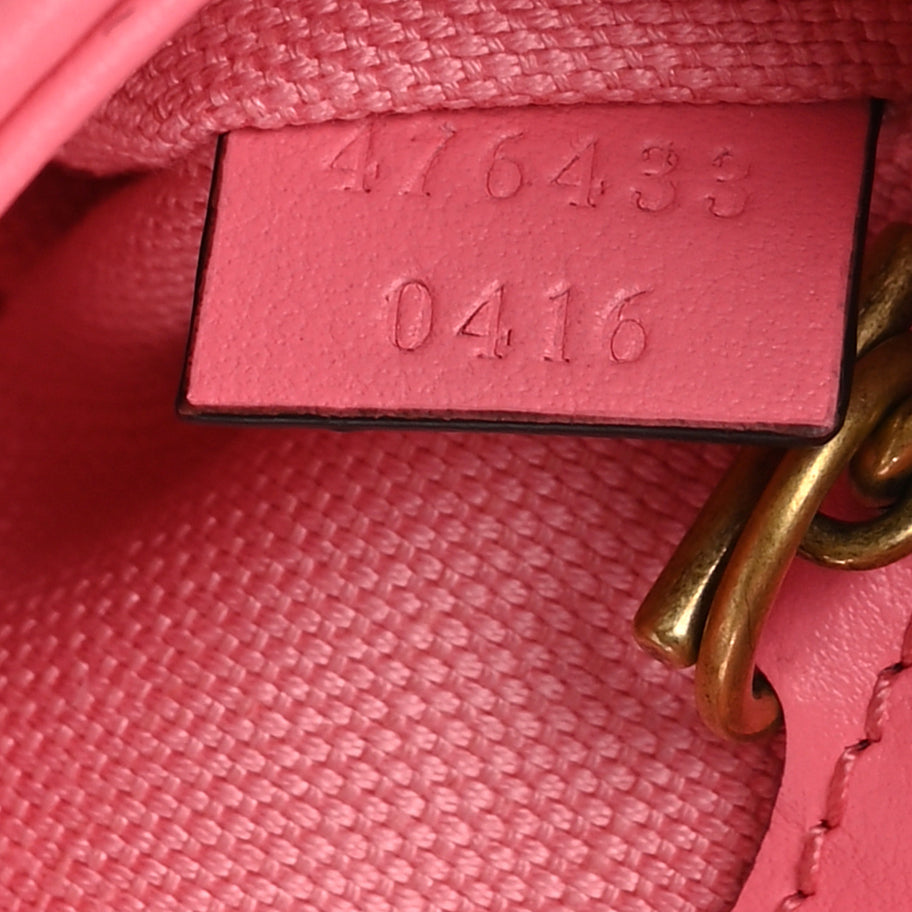 Gucci Shearling Matelasse Super Mini GG Marmont Shoulder Bag Lotus Pink Image 7