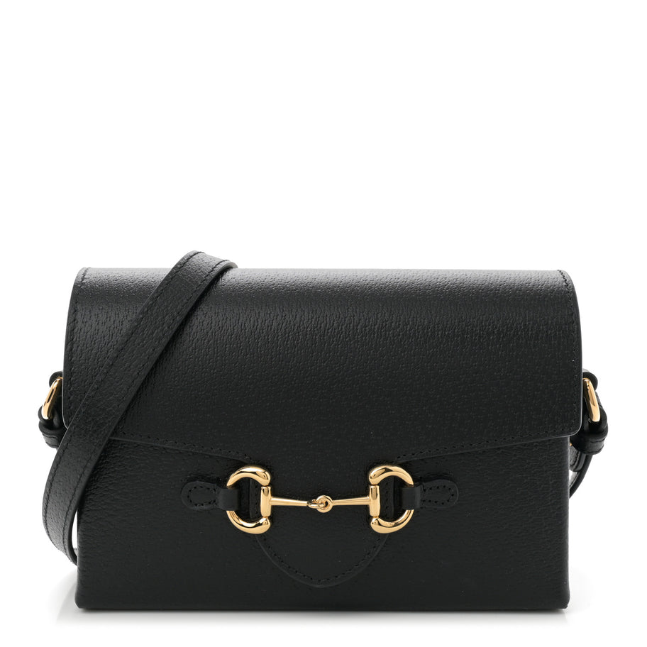 Gucci Calfskin Horsebit 1955 Shoulder Bag Black Image 1
