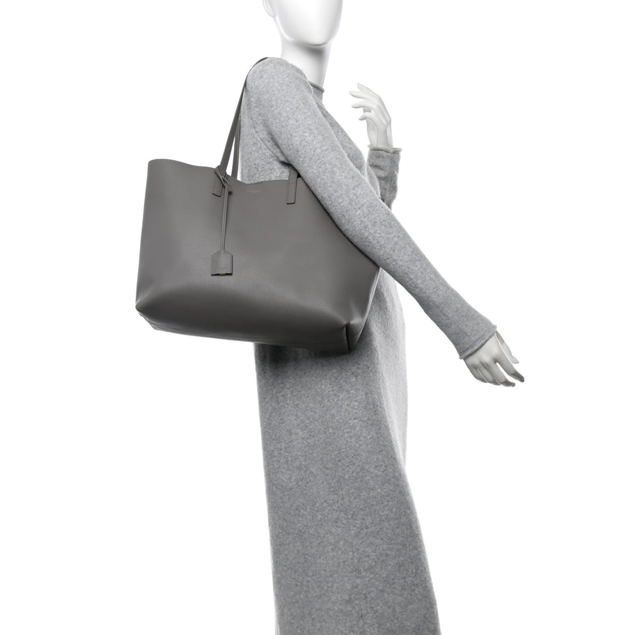 Saint Laurent Calfskin Large Shopping Tote Fog Image 2