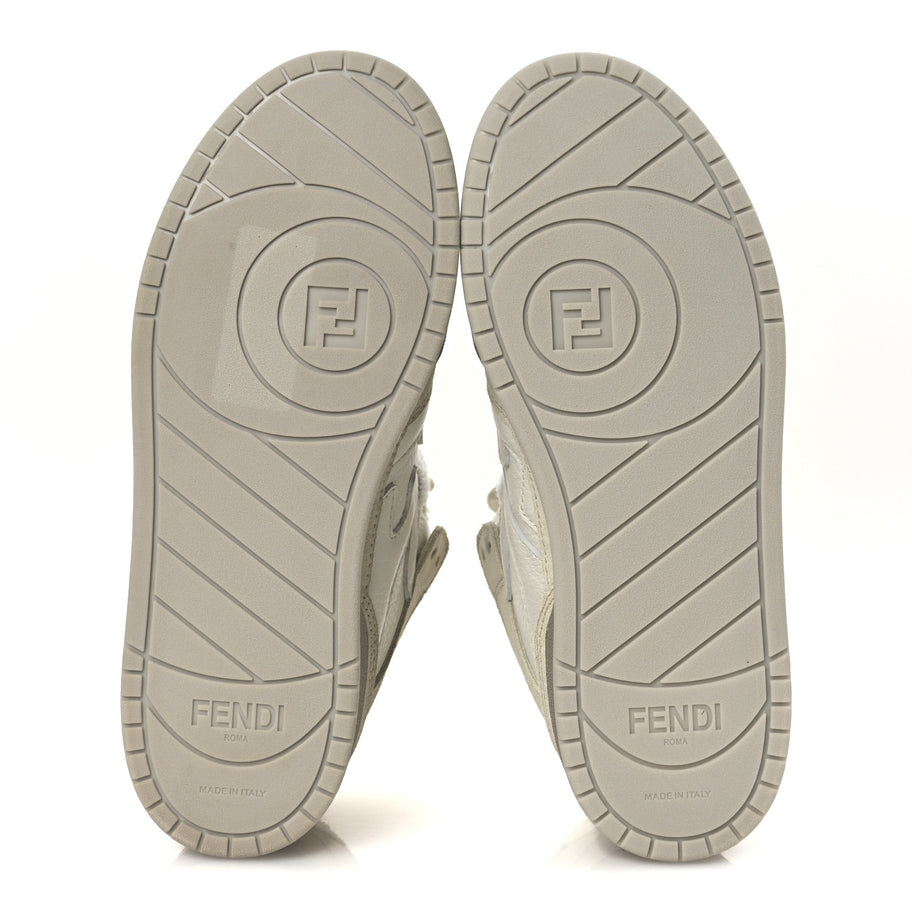 Fendi Suede Vitello Match High Top Sneakers 37 Ice White Ice Fendi White Image 7