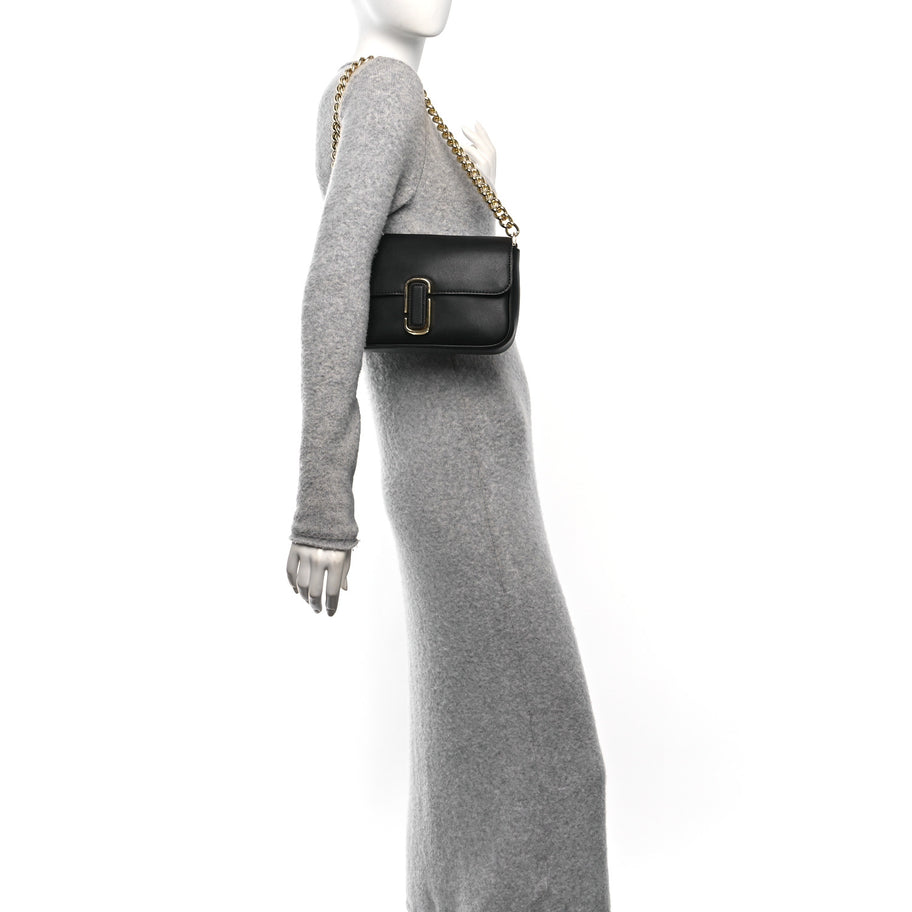 Marc Jacobs Calfskin The J Marc Shoulder Bag Black Image 2