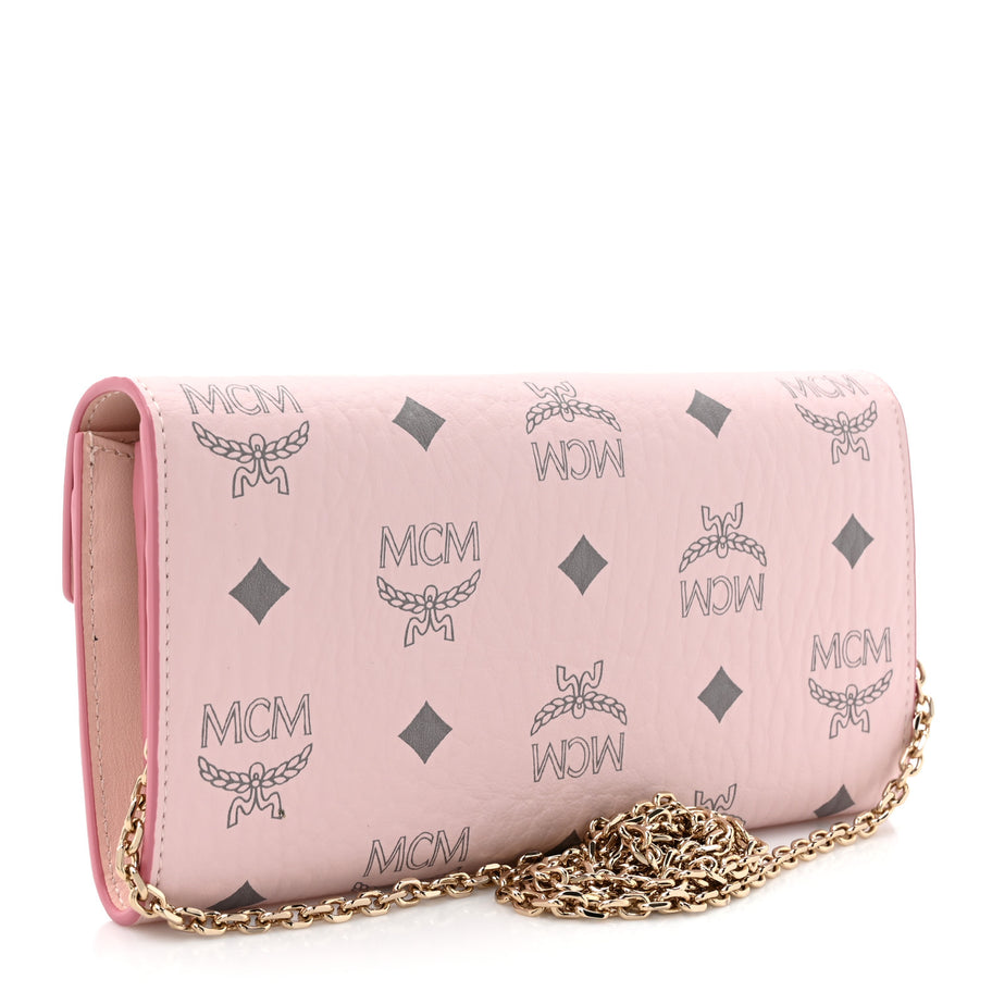 MCM Visetos Large Patricia Wallet On Chain Soft Pink Image 3