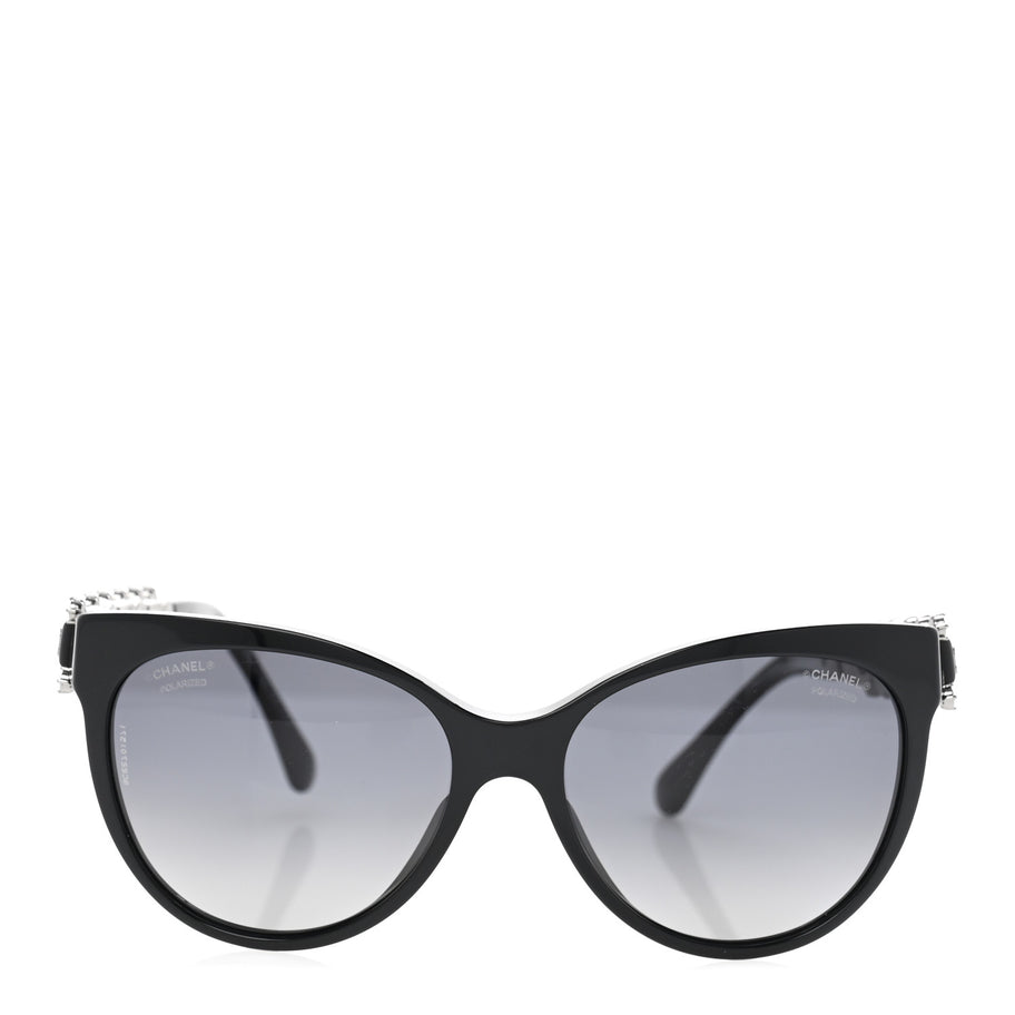 Chanel Crystal Pearl Cat Eye Sunglasses 5336-H-B Black Image 2