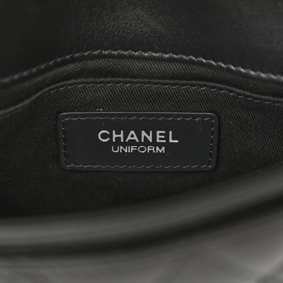 Chanel Calfskin Quilted CC Uniform Flap Belt Bag Black Image 6