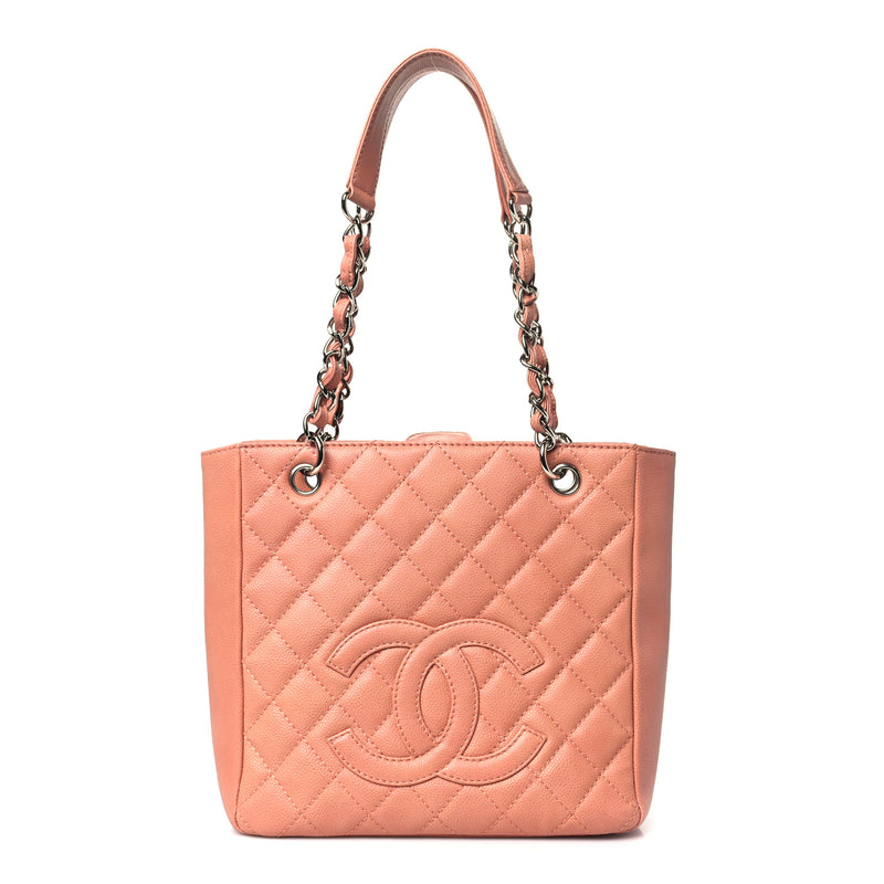  Chanel Caviar Quilted Petit Shopping Tote PST Pink