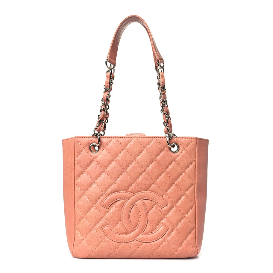 Chanel Caviar Quilted Petit Shopping Tote PST Pink Image 1