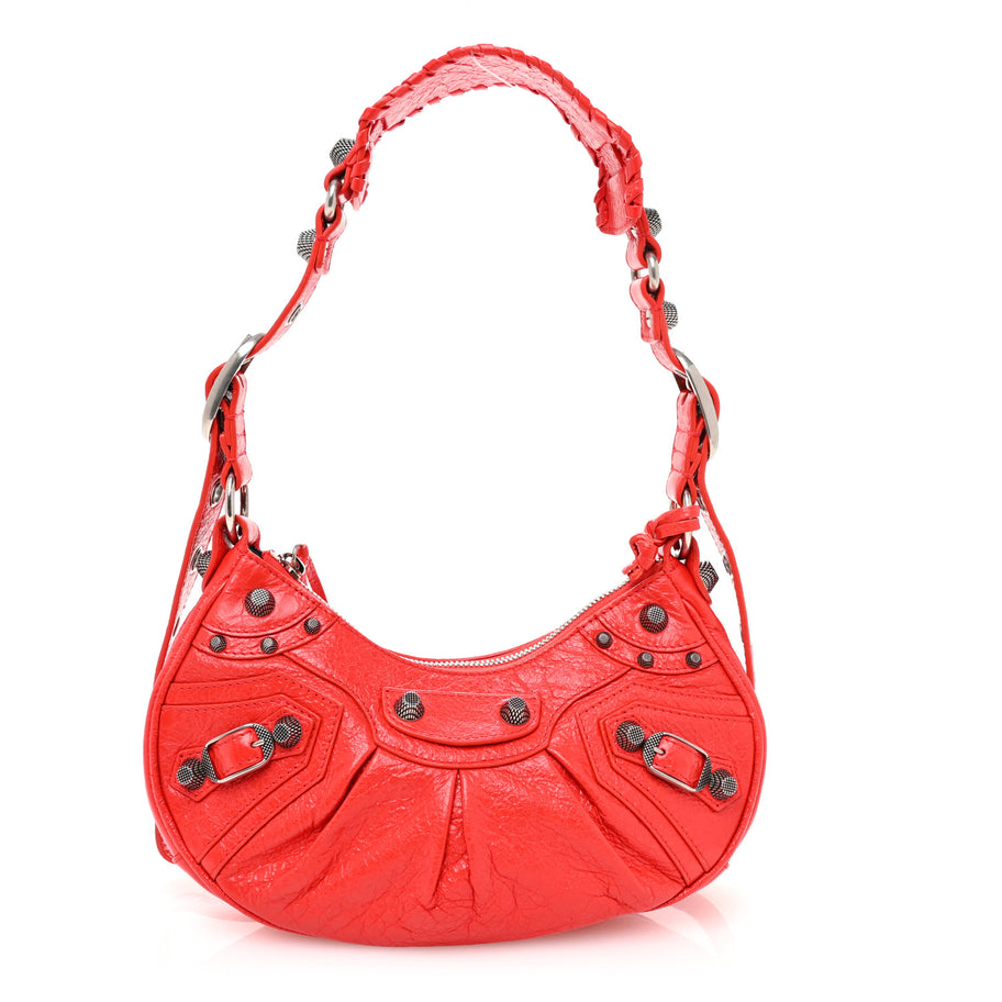 Balenciaga Agneau Arena Le Cagole Shoulder Bag XS Tomato Red Image 1